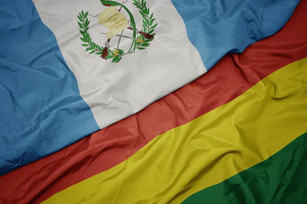 Waving Colorful Flag Bolivia National Flag Guatemala Macro — Stock Photo, Image