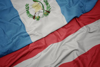 Renkli Avustralya bayrağı ve Guatemala bayrağı sallıyordu. makro