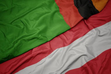 Avustralya bayrağı ve Zambiya bayrağı sallıyordu. makro