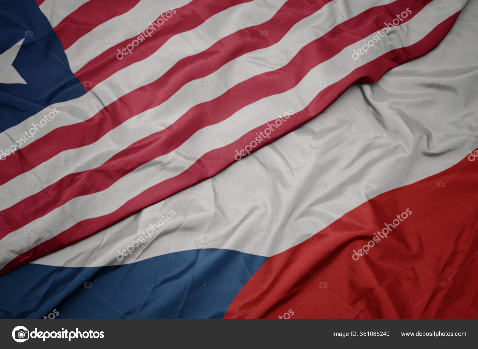 Ondeando Colorida Bandera República Checa Bandera Nacional ...