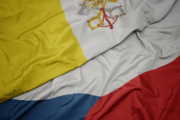 Sventolando Bandiera Colorata Della Repubblica Ceca Bandiera Nazionale Della Città — Foto Stock