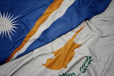 Sistemin renkli bayrağını sallıyor ve Marshall Adaları 'nın bayrağını sallıyordu. makro