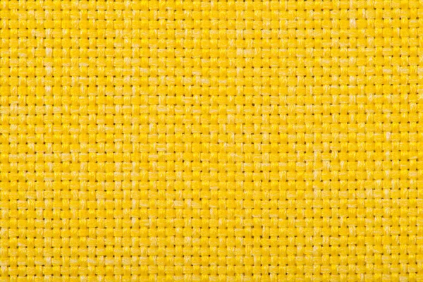 刺绣的天然亚麻织物。黄色的颜色. — 图库照片