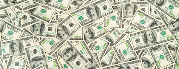 Fondo de los billetes en dólares dispersos como abstractos sin costura . — Foto de Stock
