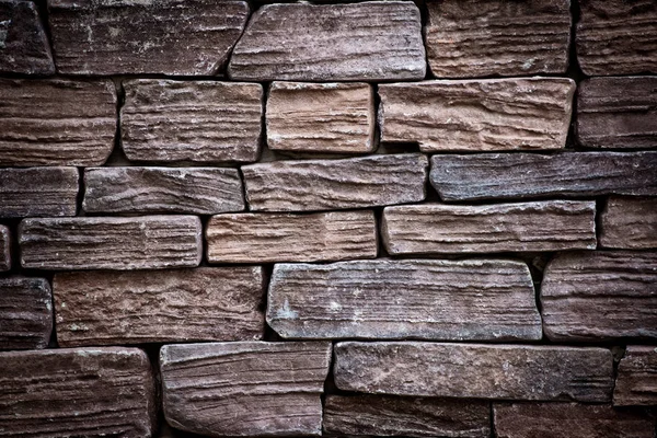 It is Dark brown brick wall for pattern. — Stock Photo, Image