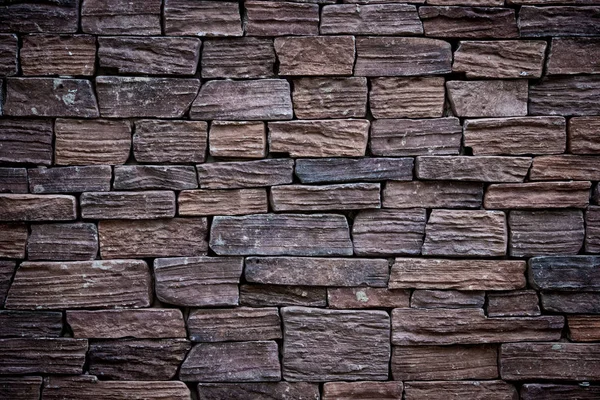 It is Dark brown brick wall for pattern. — Stock Photo, Image