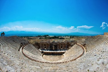 Pamukkale Hierapolis Türkiye'nin Antik kentin Roma Tiyatrosu,