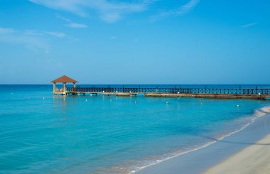 Egzotik cennet. Seyahat, turizm ve tatil kavramı. Bir tropik tatil Karayipler.