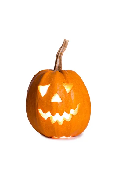 Halloween dýně, legrační obličej izolovaných na bílém pozadí — Stock fotografie
