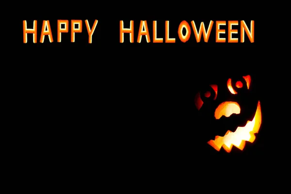 Vrolijk Halloween Halloween met enge gezicht op zwarte achtergrondkleur — Stockfoto