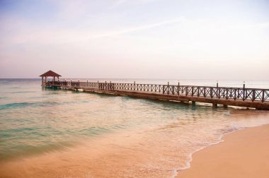 Egzotik cennet. Seyahat, turizm ve tatil kavramı. Bir tropik tatil Karayipler.