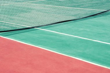 Tenis kortunda kafes. Büyük Tenis arka plan.