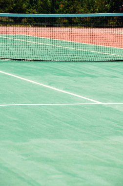 Tenis kortunda kafes. Büyük Tenis arka plan.