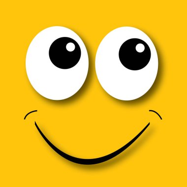 mutlu yüz sarı arka plan