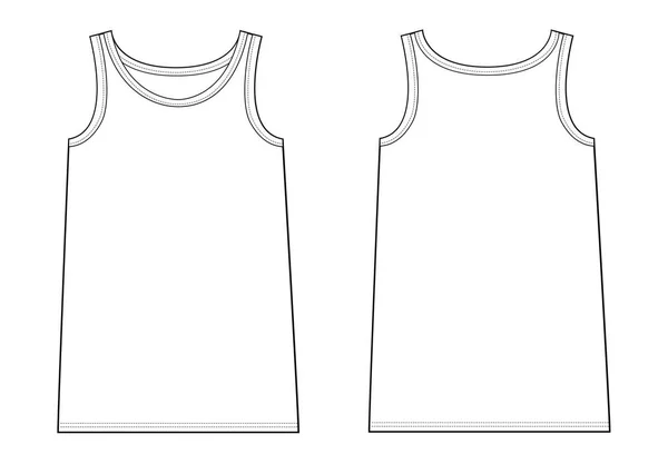 Camiseta sin mangas unisex — Vector de stock