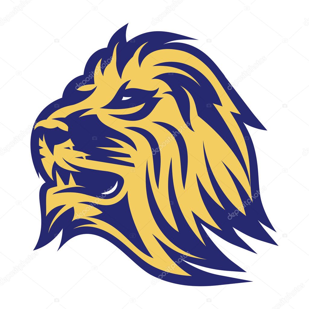 Vector stylish emblem of lion head for the sports team