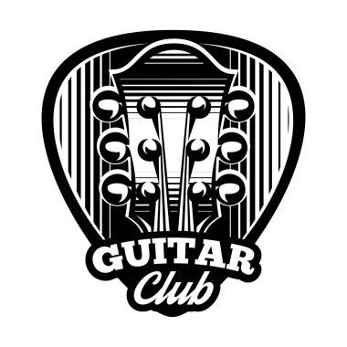 tek renkli vektör logo şablonu ple Medizinisches ve gitar