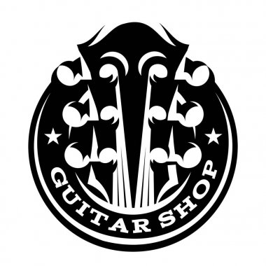 vektör logo şablonu pletrum ve gitar