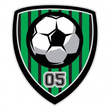 Futbol topu ile vektör logo şablonu