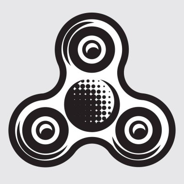 Tek renkli vektör çizim çocuk el spinner ile