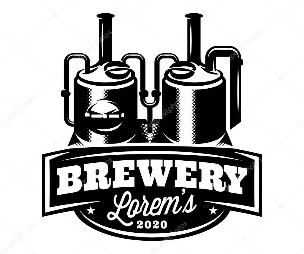 Vector monochrome pattern with brewing machine in retro style.