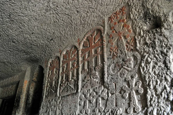 Talla de piedra en el monasterio armenio — Foto de Stock