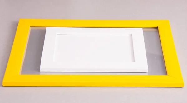 Frame photo white and yellow — Stock Photo, Image