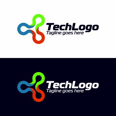 teknoloji üçgeni dijital logo şablonu 