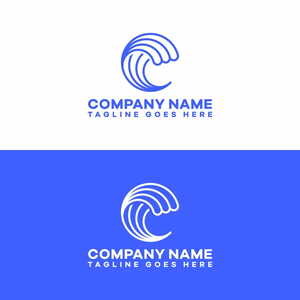 dalga mavi logo şablonu