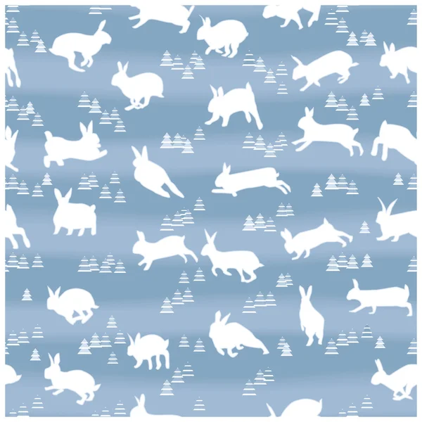 Bunny silhouet Motif kerst Wrapper — Stockvector