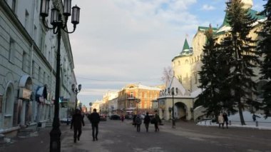 Nijniy Novgorod Rusya tarihi sokak Bolshaya Pokrovskaya kış görünümü