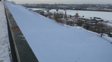 Kış görünümü güzel Rozhdestvenskaya Kilisesi Nijniy Novgorod