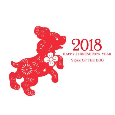 The Dog, Çince Zodyak köpek kırmızı kağıt kesiği yılı