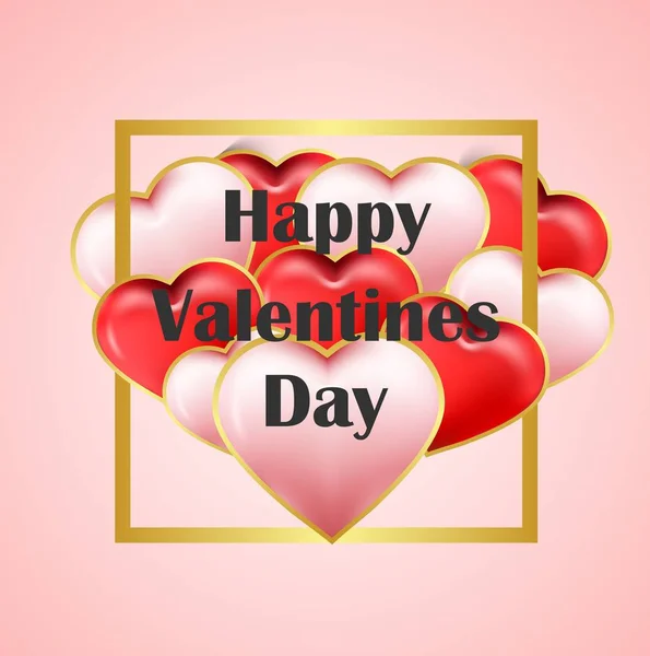 Glückliche Valentinstag Grußkarten Mit Weißem Und Rotem Herz Hintergrund — Stockvektor