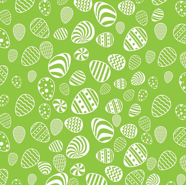 Seamless Pattern Easter Eggs Green Background — Stock Vector