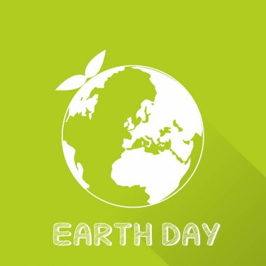 Yaprak yeşil zemin üzerine beyaz Eko Küre