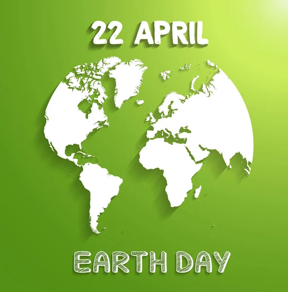 Día Tierra Abril Sobre Fondo Verde — Vector de stock