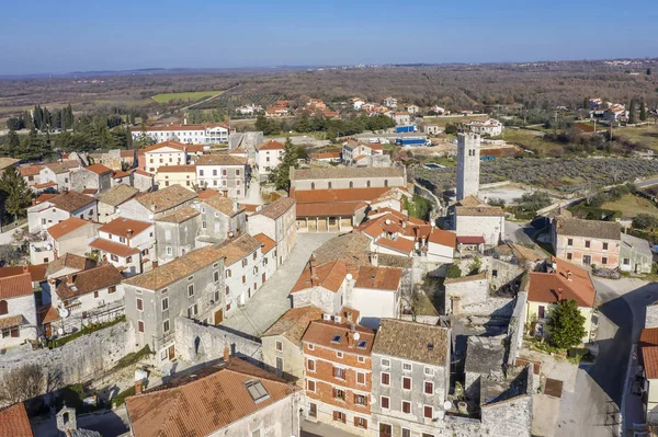 Widok z lotu ptaka na Sveti Lovrec, Istria, Chorwacja — Zdjęcie stockowe