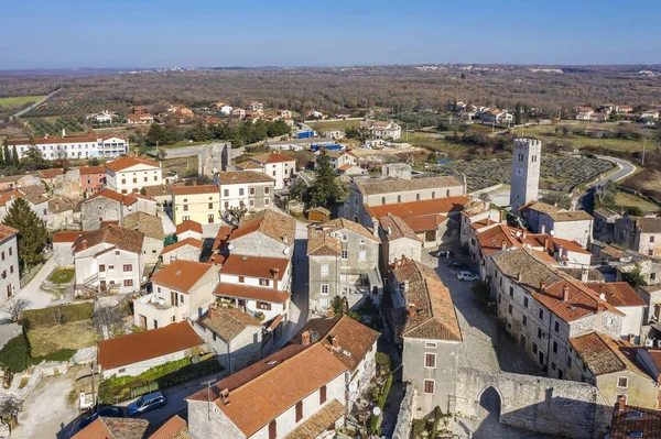 Widok z lotu ptaka na Sveti Lovrec, Istria, Chorwacja — Zdjęcie stockowe