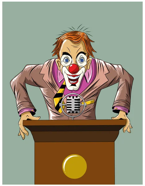 Funny crazy klaun je zkratka pro pódium, ilustrace — Stockový vektor