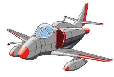 Beyaz arka plan, vektör çizim üzerinde eski askeri uçak