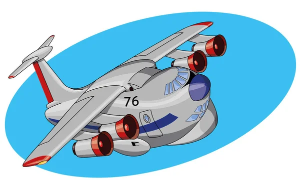 Prachtige cartoon jet vliegtuig vectorillustratie — Stockvector