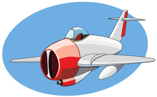 Schöne Cartoon Jet Flugzeug Vektor Illustration — Stockvektor