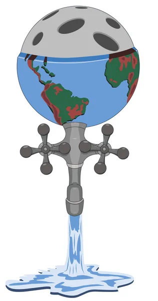 Conceito de consumo irracional de recursos humanos pelo planeta Terra, ilustração vetorial —  Vetores de Stock