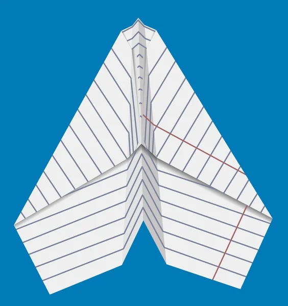 Avião Feito Folha Papel Fundo Céu Azul Ilustração Vetorial —  Vetores de Stock