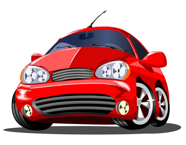 Mooie Rode Cartoon Auto Witte Achtergrond Vectorillustratie — Stockvector