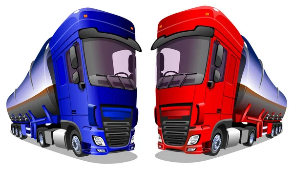 Cartoon Trucks Geïsoleerd Een Witte Achtergrond Vectorillustratie — Stockvector