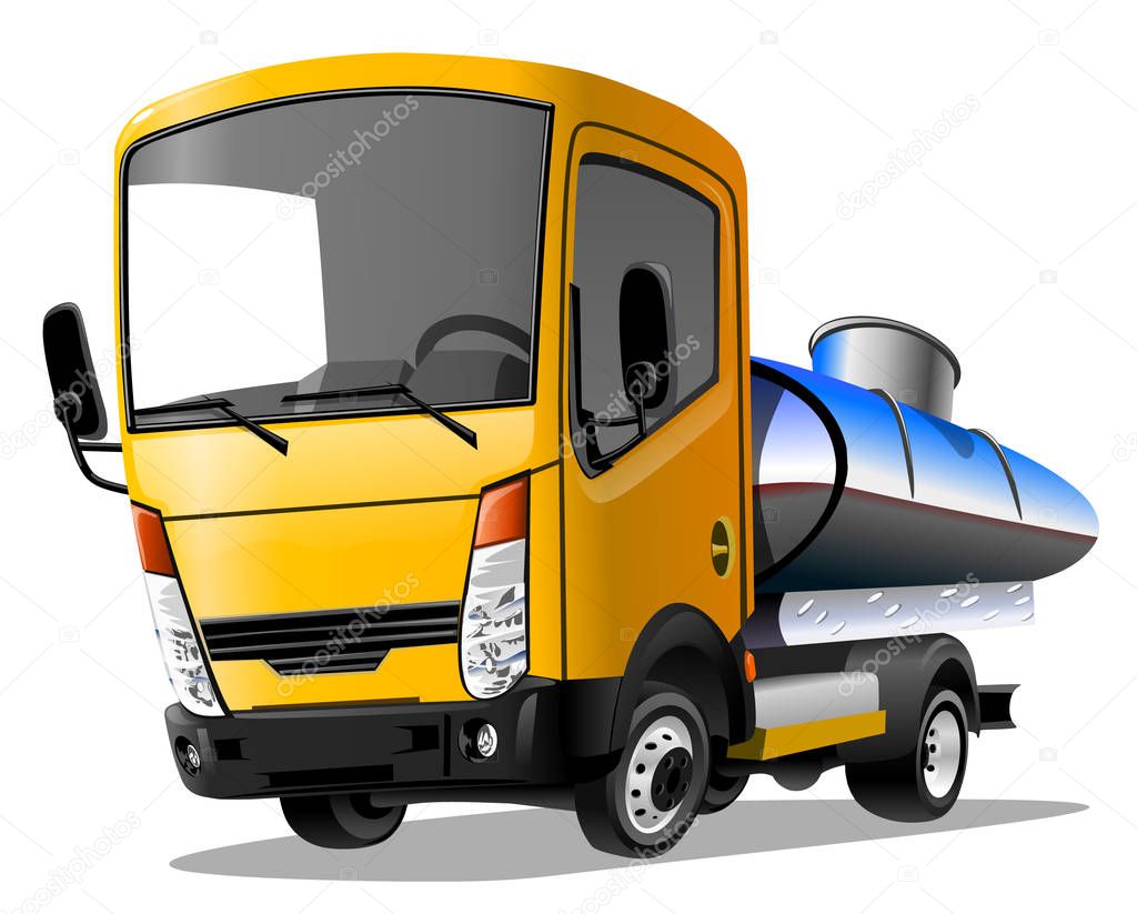 Cartoon truck isolated on white background. Vector illustration.