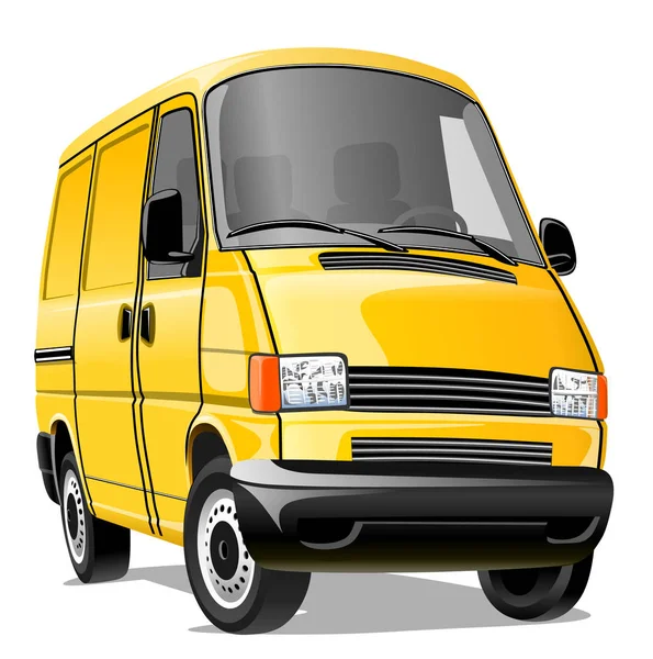 Minibus Desenhos Animados Isolado Fundo Branco Ilustração Vetorial — Vetor de Stock
