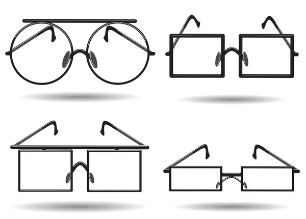 Frames Pictogrammen Voor Moderne Glazen Van Verschillende Vormen Vector Illustratie — Stockvector